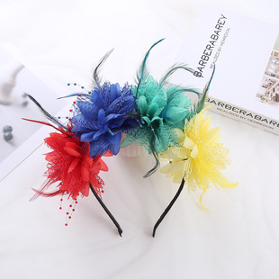 New product: Simulated flower feather headpiece, headband,