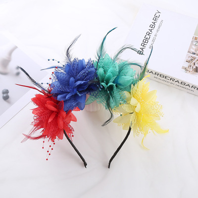 New product: Simulated flower feather headpiece, headband,