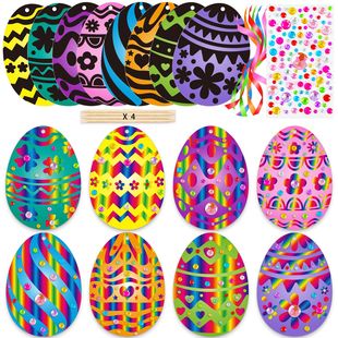Children's Colorful Diamond Scratch Egg Set Easter Egg Scra