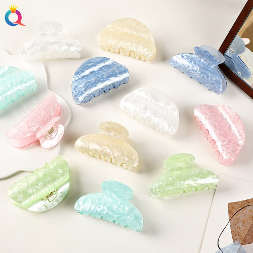 Acrylic scratch clip headband with marble pattern shark cli