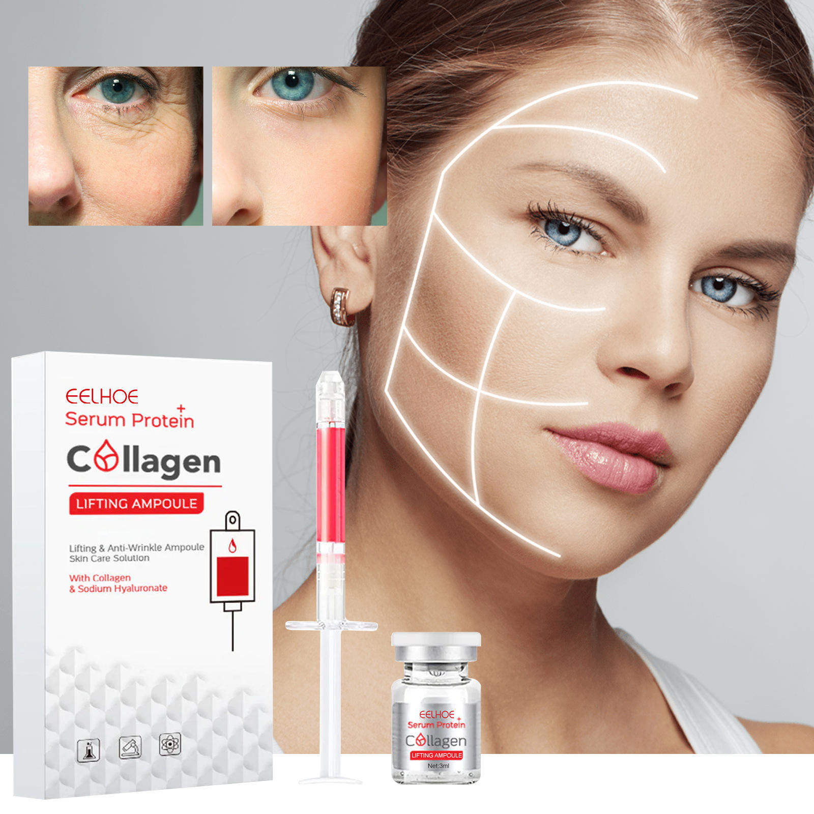 EELHOE collagen lifting bottle brightens skin tone, moistur