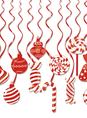 2024 Merry Christmas Decorative Pendant Set of 12 Candy Spi
