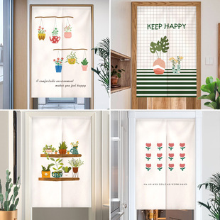 Modern door curtains, cotton and linen fabric partition cur