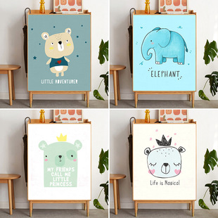 Cartoon cabinet curtain, kitchen partition curtain, dust-pr