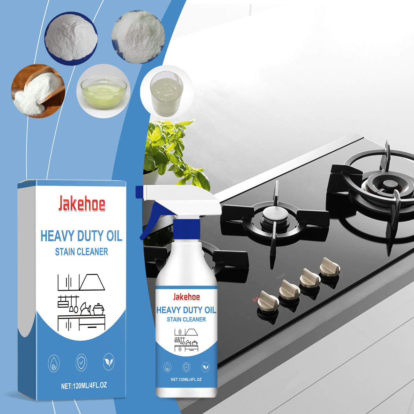 JAKEHOE heavy-duty grease cleaner for stubborn oil stains,