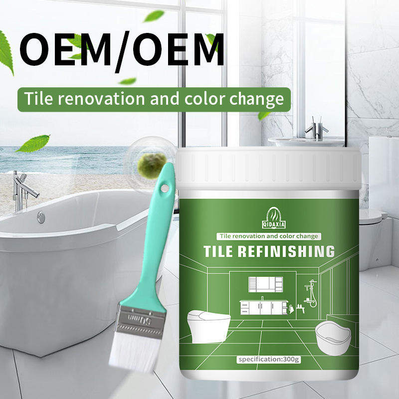 Labeling water-based ceramic tile paint, bathroom tile reno