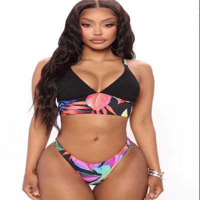 Direct supply sexy swimsuit, quick drying printed bikini, s