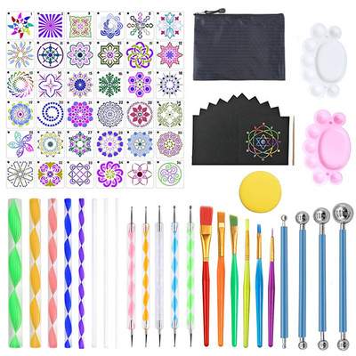 Mandala Tools 74 Piece Set Painting Template Scratching Dra