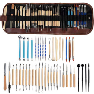 43 piece set of pottery tools, clay sculpture carving knife