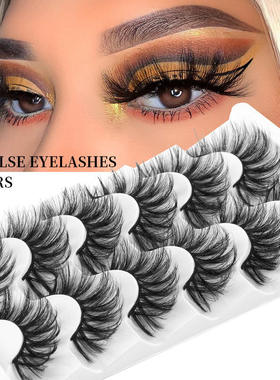 Thick and fluffy, 5 pairs of fake eyelashes naturally curle