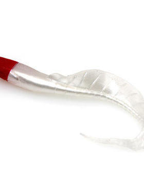 Skirt tail curled soft worm, red head curled tail maggot, 1