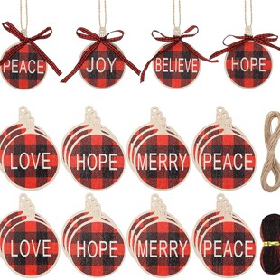 Christmas decorations, wooden pieces, DIY hanging decoratio