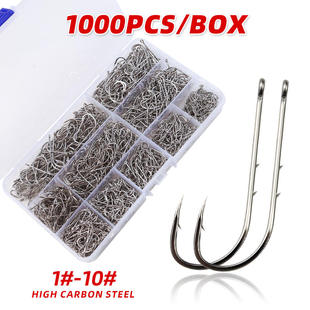 1000 pairs of back prickly fish hook box, tide hook, long h