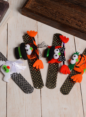 New Halloween glitter glowing pumpkin bat ghost patting rin