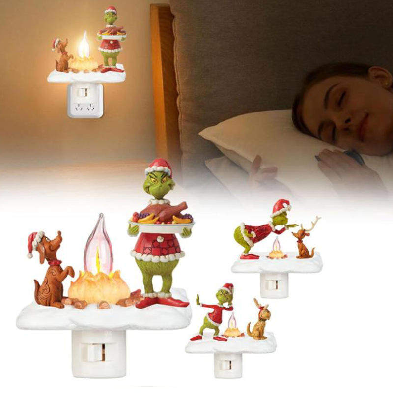 Christmas Green Haired Monster and Dog Bedhead Wall Light G