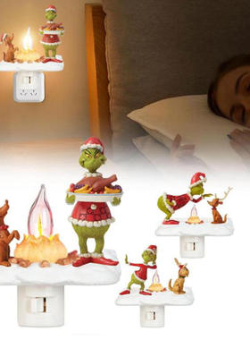 Christmas Green Haired Monster and Dog Bedhead Wall Light G
