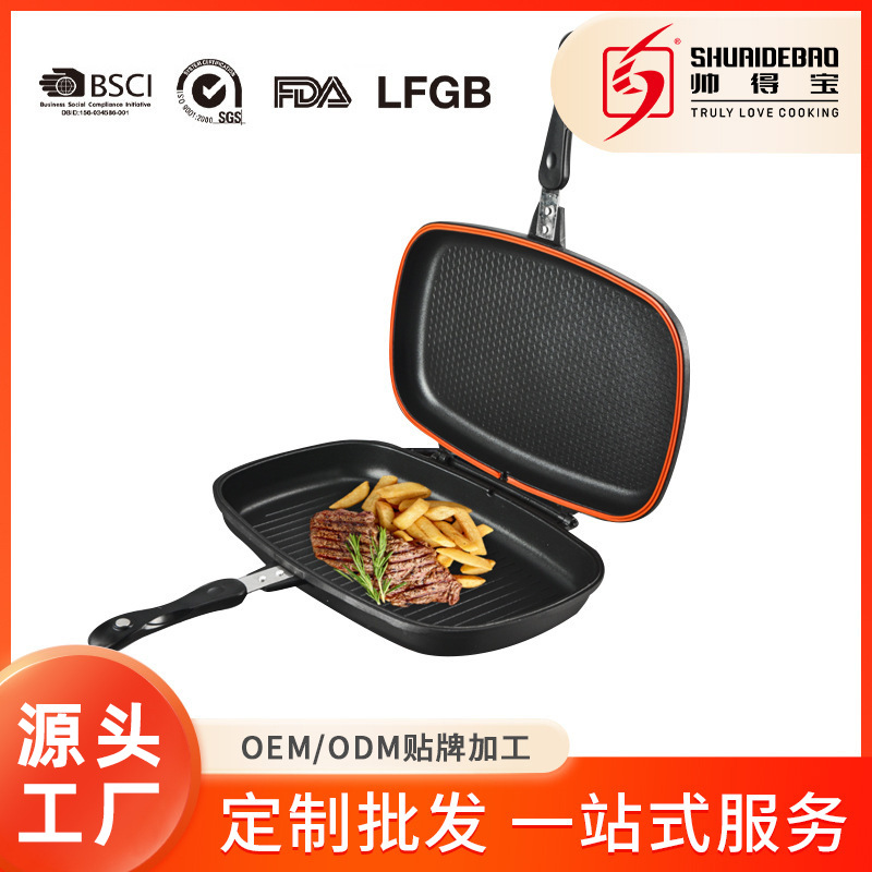 30cm household aluminum die-casting marble non stick double