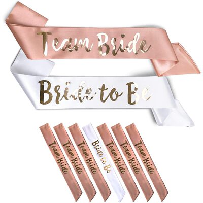 Single party shoulder strap, bride to be sash, bridesmaid e
