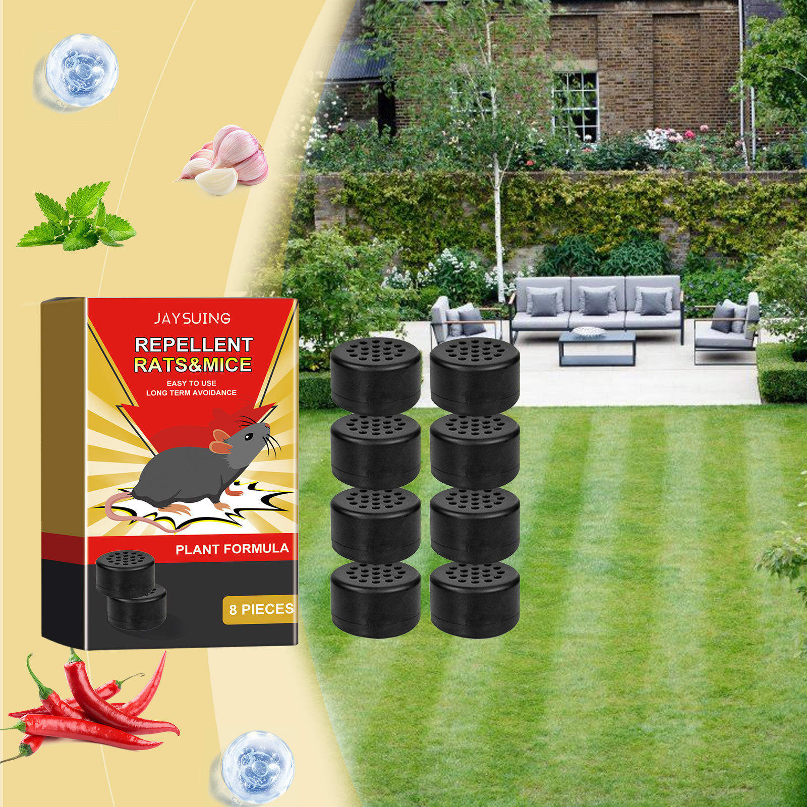 JAYSUING Mouse Repellent Pill for Home, Outdoor, Indoor, Co