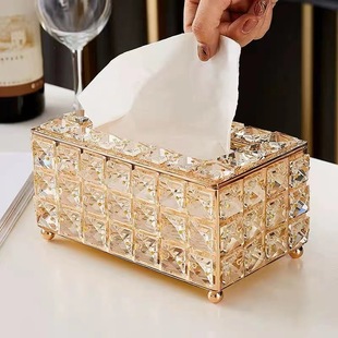 Crystal tissue box, light luxury desktop storage tissue, ho