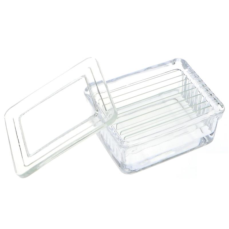 扁方形染色缸(可装10片载玻片）玻璃染色缸染色架 10片切片盒 内