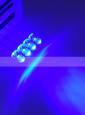 5毫米灯珠led白发蓝色发光二极管 F5蓝色指示灯 5mm超高亮蓝光