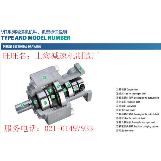 高精密斜齿行星减速机VRSF-LB-9D-750 100W/200W/400W/1000W/1500