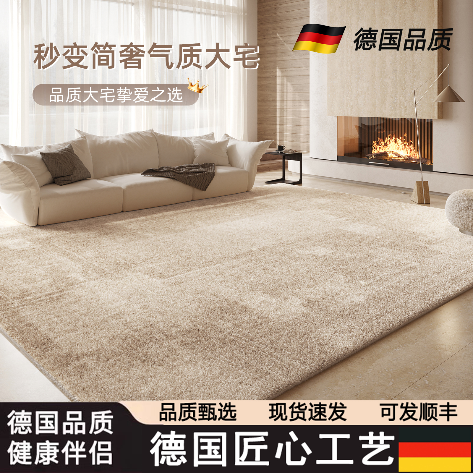 德国地毯客厅2025新款免洗可擦沙发地垫家用轻奢高级感卧室床边毯