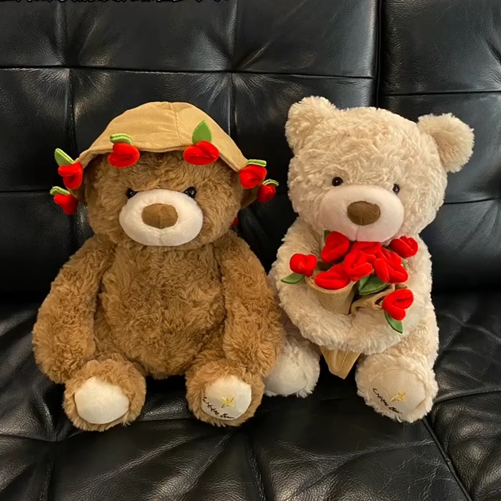 压床娃娃一对结婚小熊婚房布置