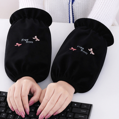 袖套工作女款学生防污短款家务秋冬季套袖厨房护袖防脏家用办公室