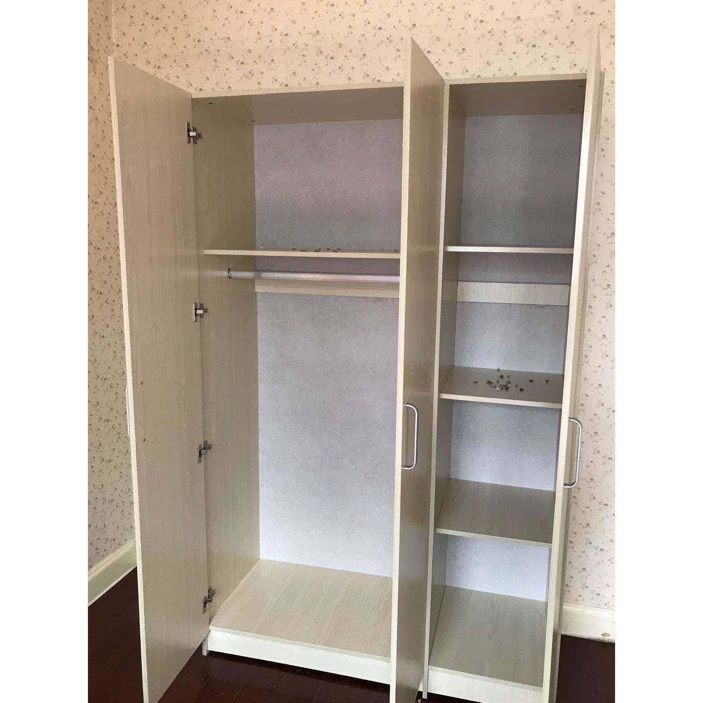 厂家直销三门衣柜松木色衣柜整体衣柜/卧室柜 免费送货安装