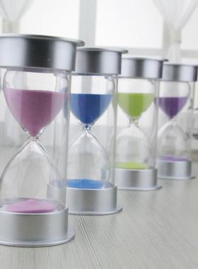 银沙漏5/10/钟1/20WRZ/30分计时器儿童玩具创意家居摆5件礼盖品