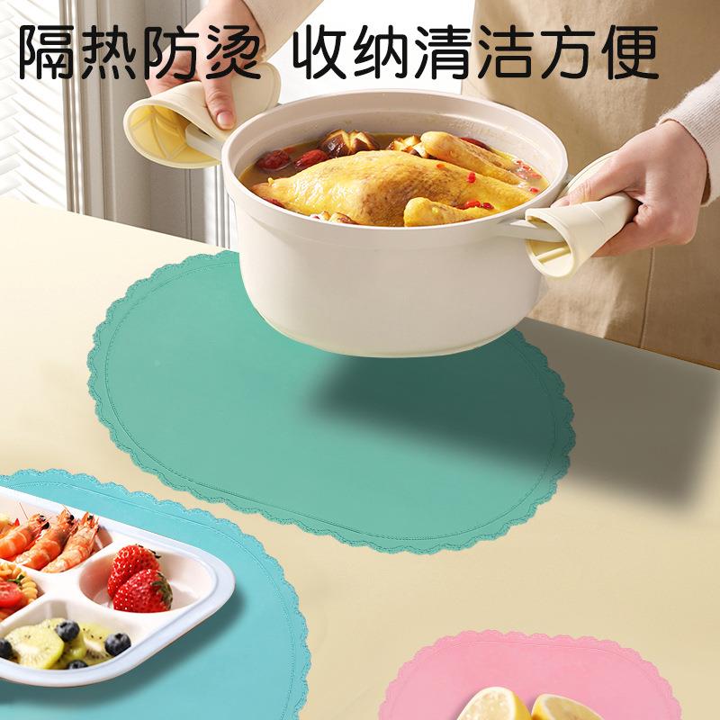 高跨境硅胶餐垫圆形防油耐温防烫垫宝宝婴儿佑泽辅食烫防滑垫桌防图片