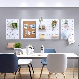 0J实木洞洞长方形洞板定 制墙上厅置搁物架入户打玄关免孔客挂板