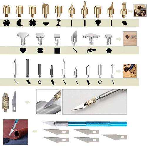 127件烙雕花工handskit具套装60W可调恒烙铁接雕刻画二用木刻工温