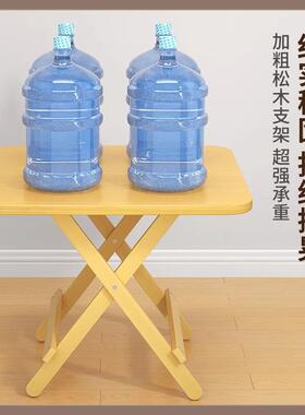 实木可折叠桌家用饭长桌户型圆桌简易吃小饭餐桌方形摆桌摊10658