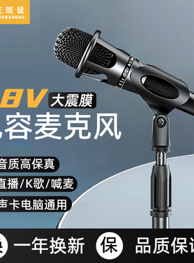 e300麦克风直播专用48v电容麦手机台式电脑k歌录音话筒声卡降噪