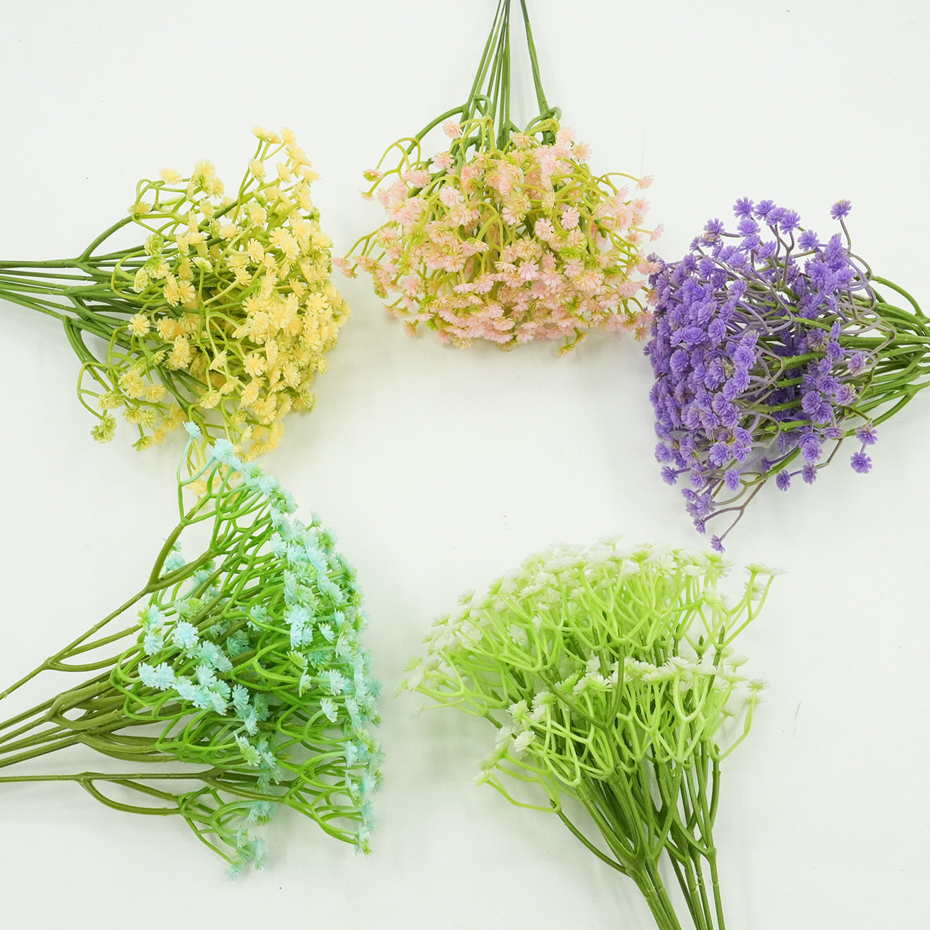 仿真花满天星假花装饰花艺餐桌塑料花插花摆件办公室摆件家居摆设