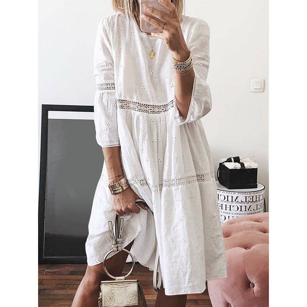 medium-long dresses summer beach plus size dress
