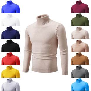 Men Sweater Winter Color Sweaters Turtleneck Mens Pullover