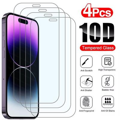 4PCS Tempered Glass for iPhone 15 13 12 11 Pro Max Screen