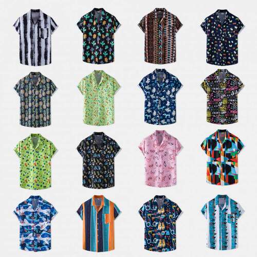 men flower Mens floral shirts Short sleeve Men dress shirt