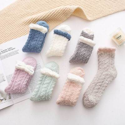 5 Pairs Women Winter Socks Cotton Breathable Warm Socks 女袜