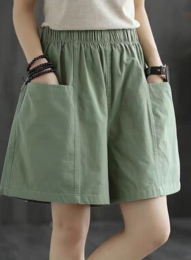 Shorts Women's large casual loose overalls pants工装裤子