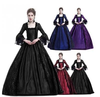 2019蕾丝大喇叭中世纪宫廷连衣裙Trumpets medieval court dress