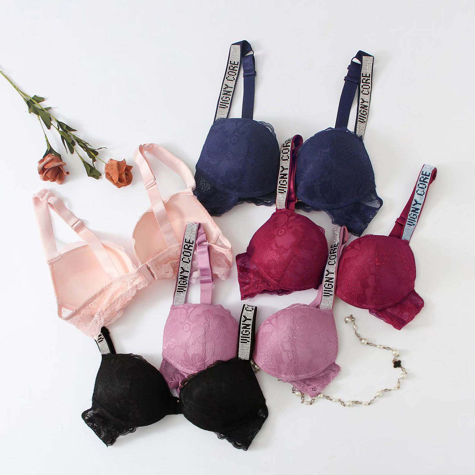 Hot Diamond Sexy Lace Uphold Underwear烫钻性感蕾丝上托内衣女