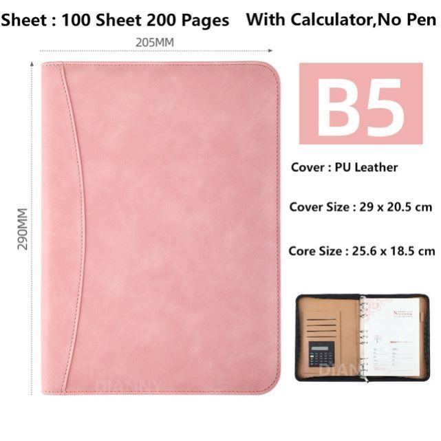 Padfolio Diary Binder Notebook and Journal with Calculator A