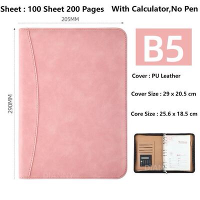 Padfolio Diary Binder Notebook and Journal with Calculator A