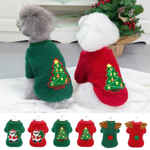 Warm Christmas Dog Clothes Soft Puppy Cat Halloween Costume