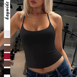 Yoga outfit, neck hanging, slim fitting small suspender